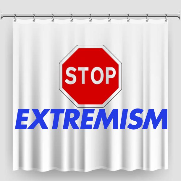 Picture of my stop extremism shower curtain